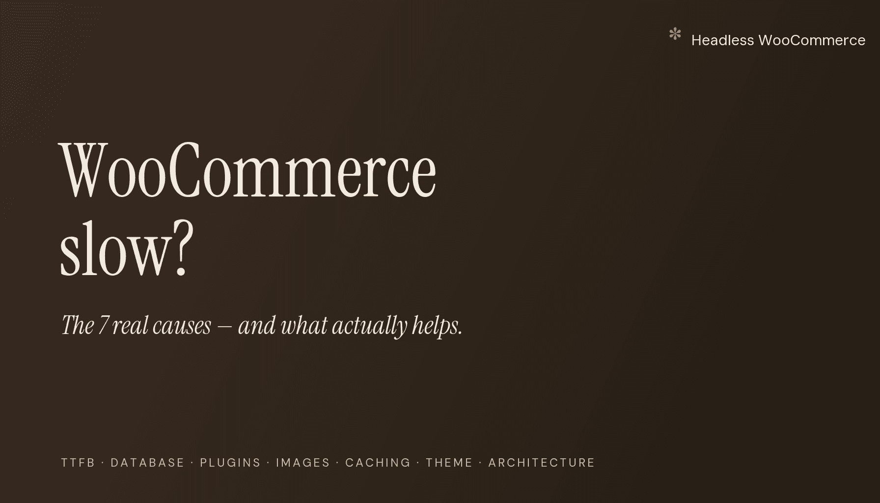 WooCommerce slow? The 7 real causes — and what actually helps