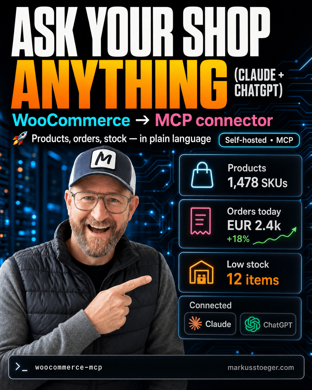 A WooCommerce MCP connector: run your shop from Claude or ChatGPT