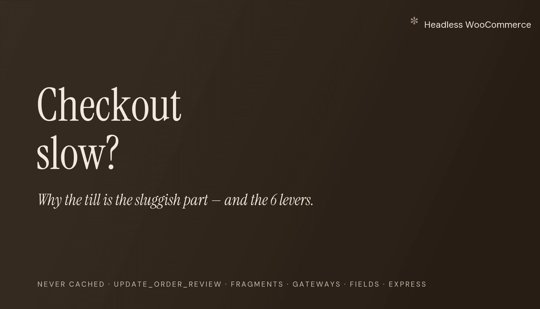 WooCommerce checkout slow? Why the till is the sluggish part